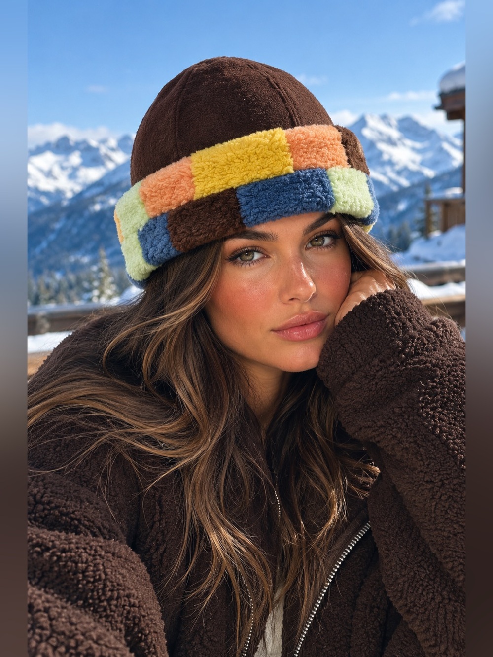 NWT UGG x The Elder Statesman Suede Shearling Multicolor Tes Hat Rare L/XL